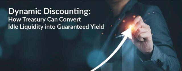Diagram illustrating dynamic discounting for treasury to convert liquidity into guaranteed yield.